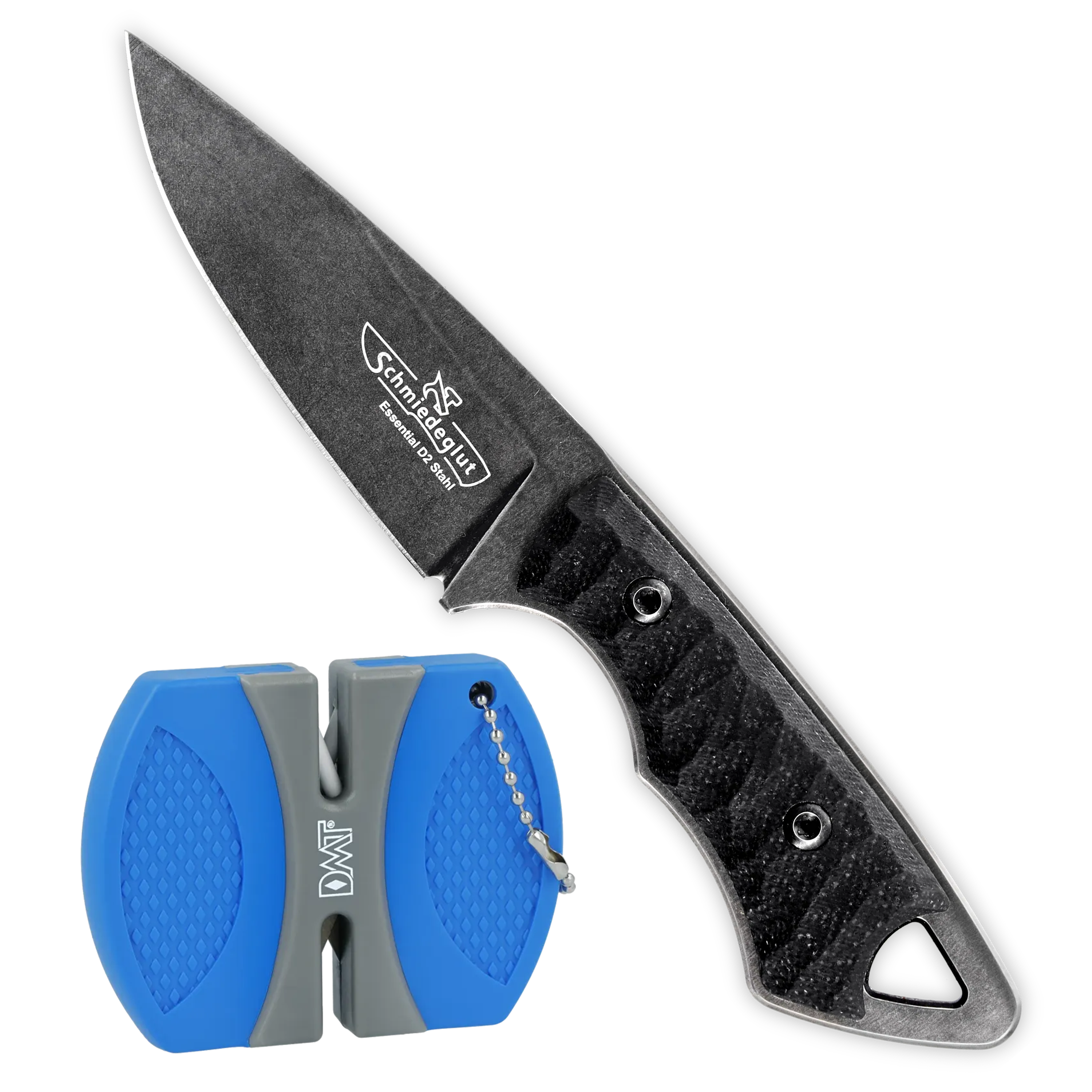 Sacki-Mini Essential, D2, Schwarz, Rockfinish + DMT PocketSharp