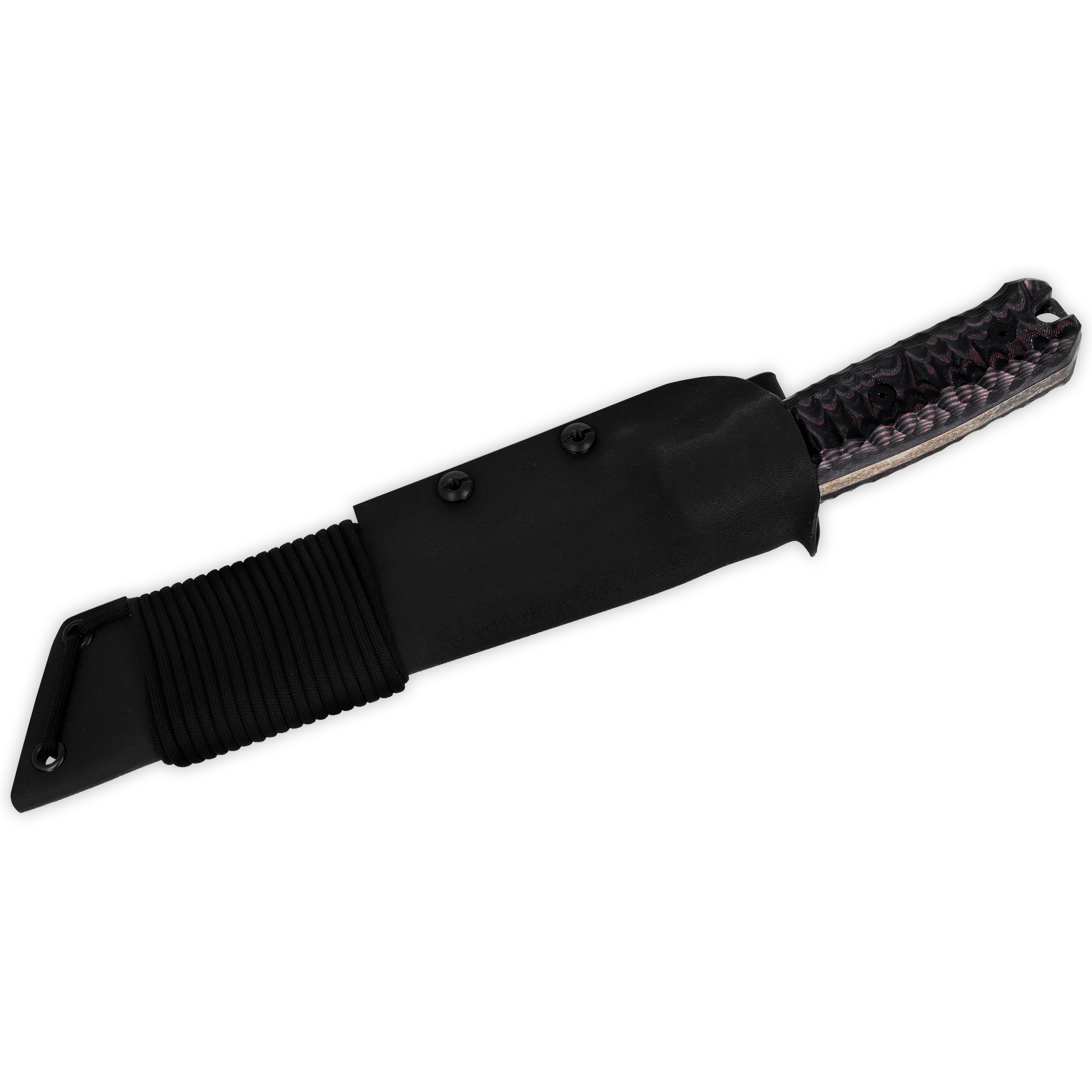 Breacher 2.0 - Carbonstahl Stonewash / Micarta braun-schwarz Rockfinish / Kydexscheide / mit Gürtelhalter