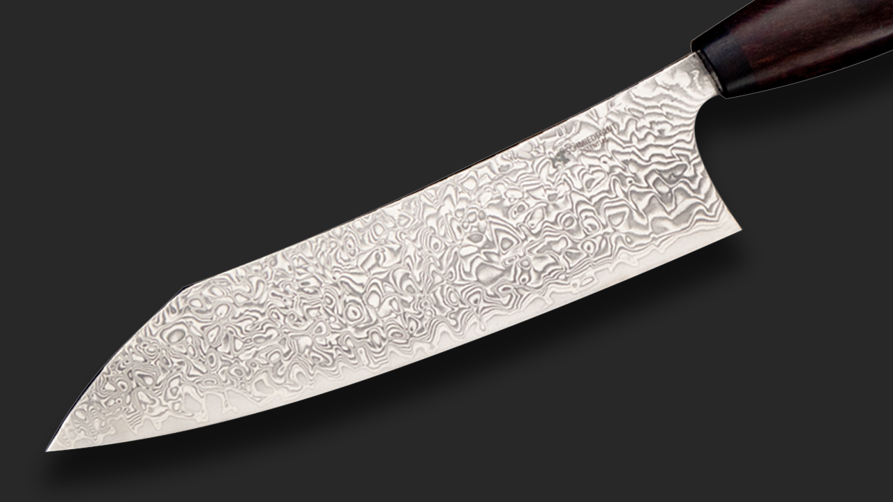 Santoku Essential Hochglanzpoliert Wüsteneisenholz + Diamantleder Essential