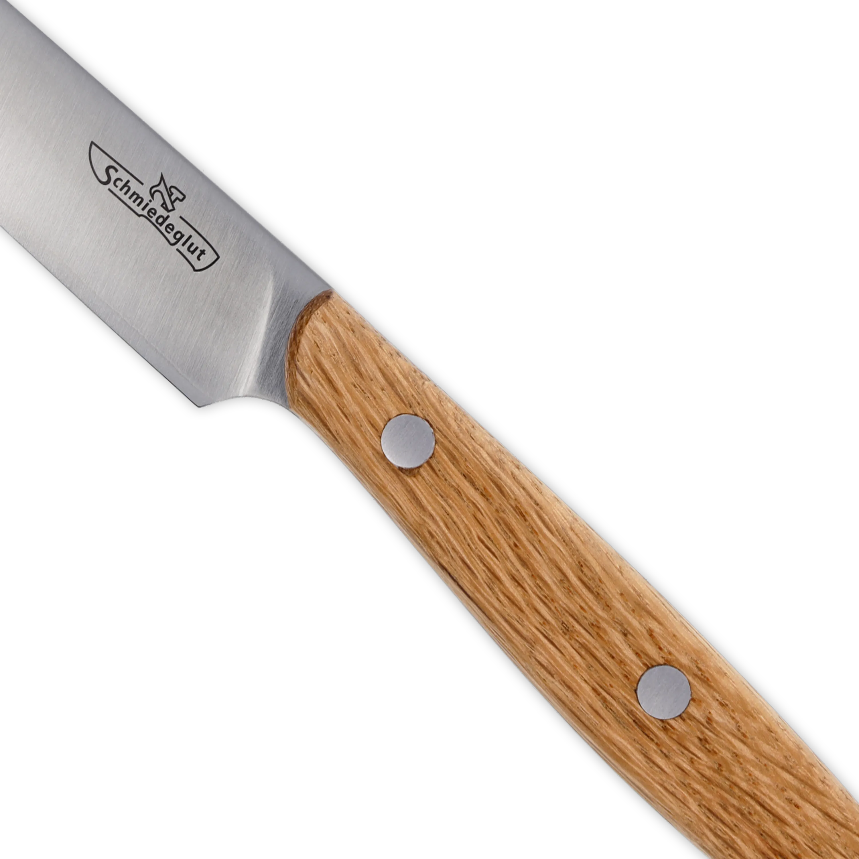 Brotzeitmesser (Dreilagenstahl / Griff Eiche / Nieten Edelstahl)