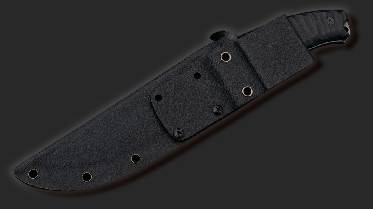 SPK23 Survival Prepper Knife Stonewash Finish G10 mit Rockfinish Schwarz