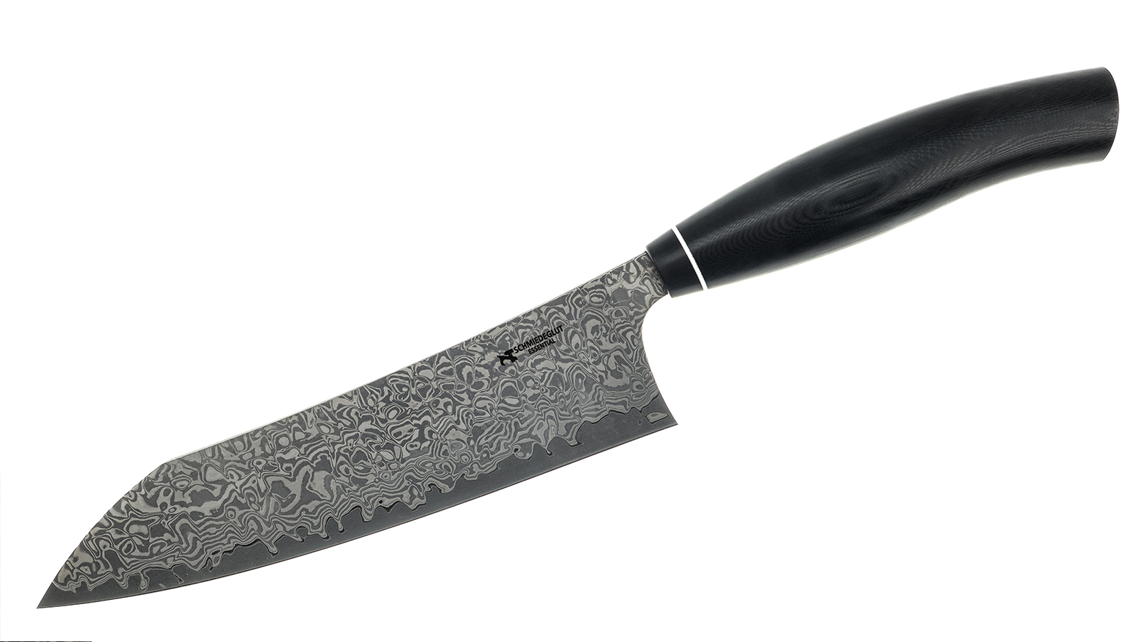 Santoku Essential Kontraststark geätzt G10 + Diamantleder Essential