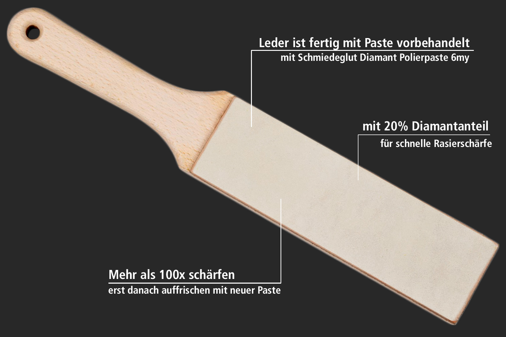 Santoku Essential Kontraststark geätzt Wüsteneisenholz + Diamantleder Essential