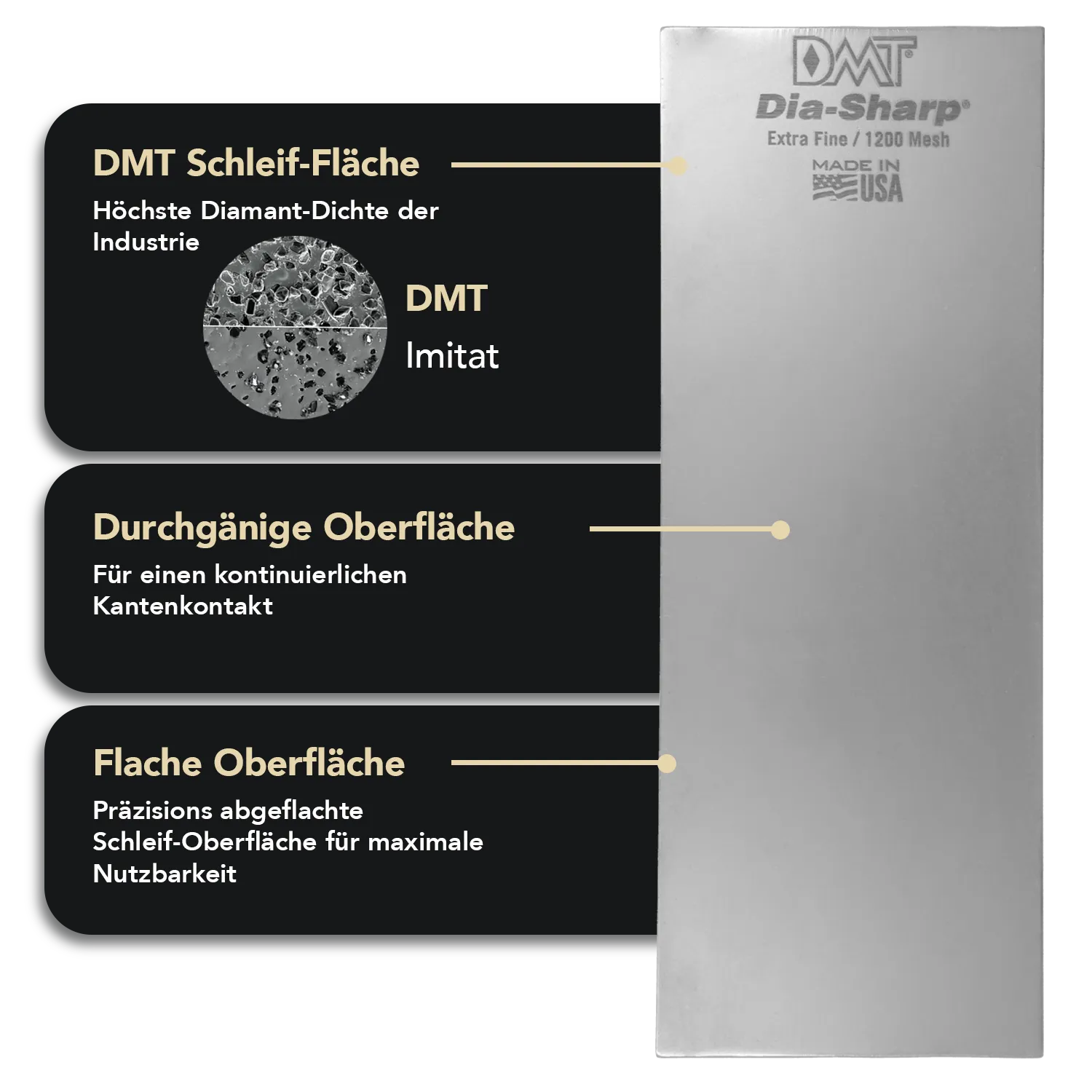 Dia-Sharp® Diamant Schleifstein 8" Extrafein, D8E