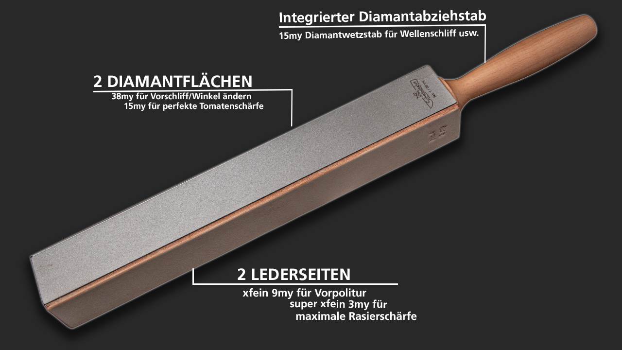 Kleines Küchenmesser Set in Wüsteneisenholz mit Diamantleder Unlimited