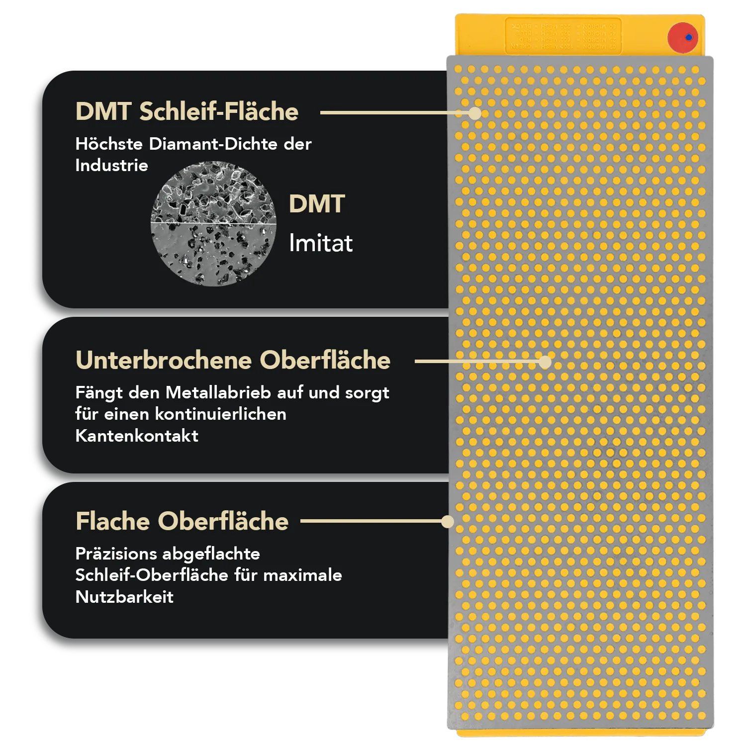 DuoSharp® Diamant Schleifstein 10" mit Basis Grob / Fein, W250FC-WB