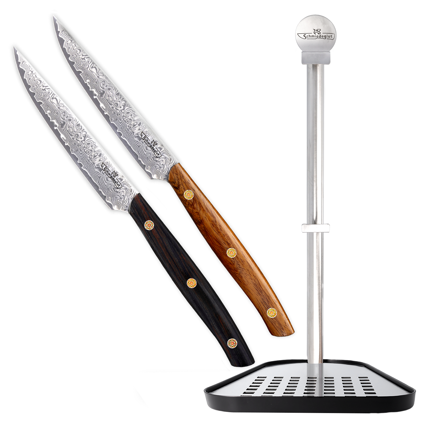 Steakmesserset Essential + Schmiedeglut x Clauss Bierfasshalter