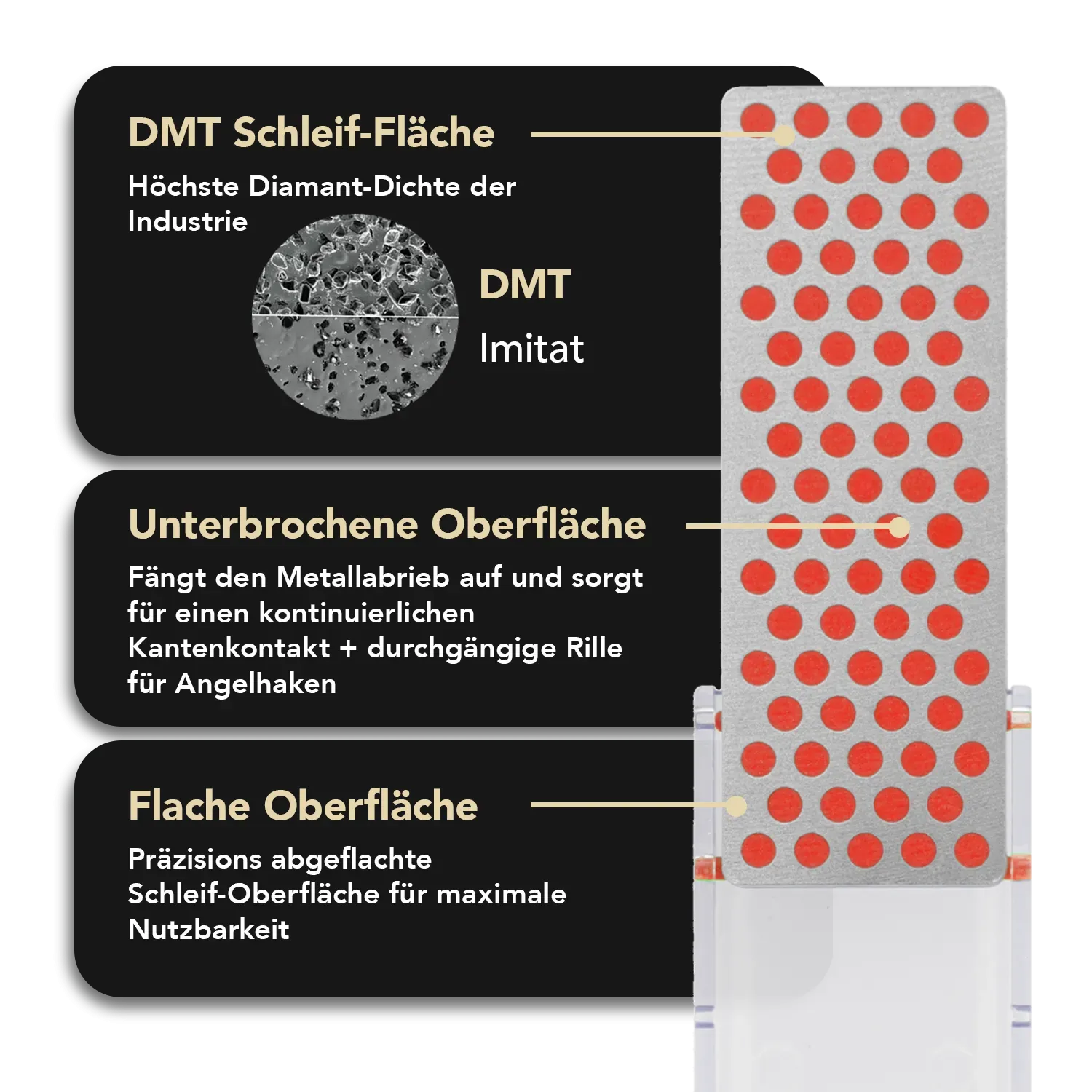 Kneipchen Essential Hochglanzpoliert G10 schwarz + DMT Mini-Sharp®