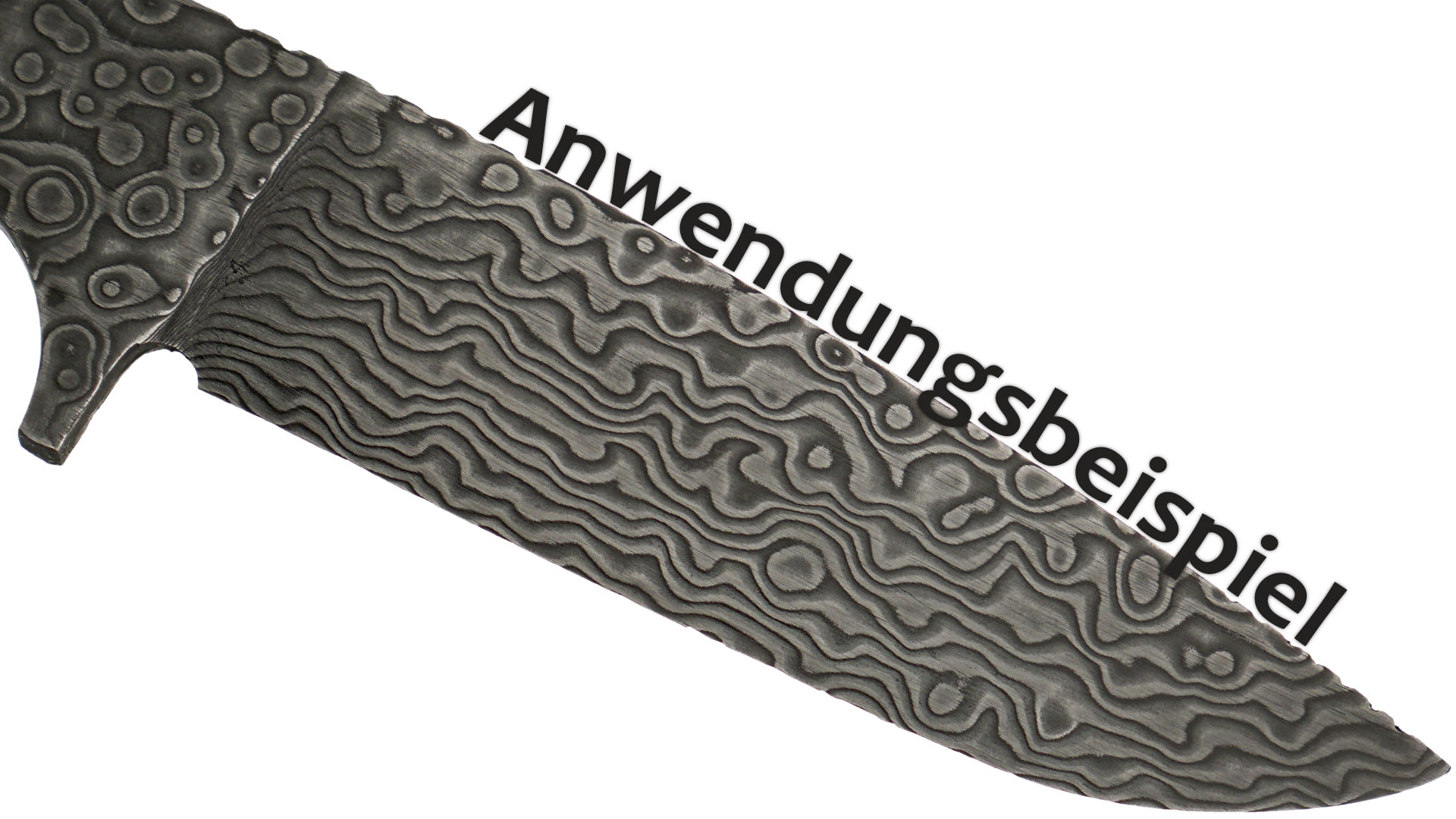 Damast INOX rostfrei (Wilde Rose) – 2,3-2,5 mm Dicke / 75 mm Breite / 300 mm Länge