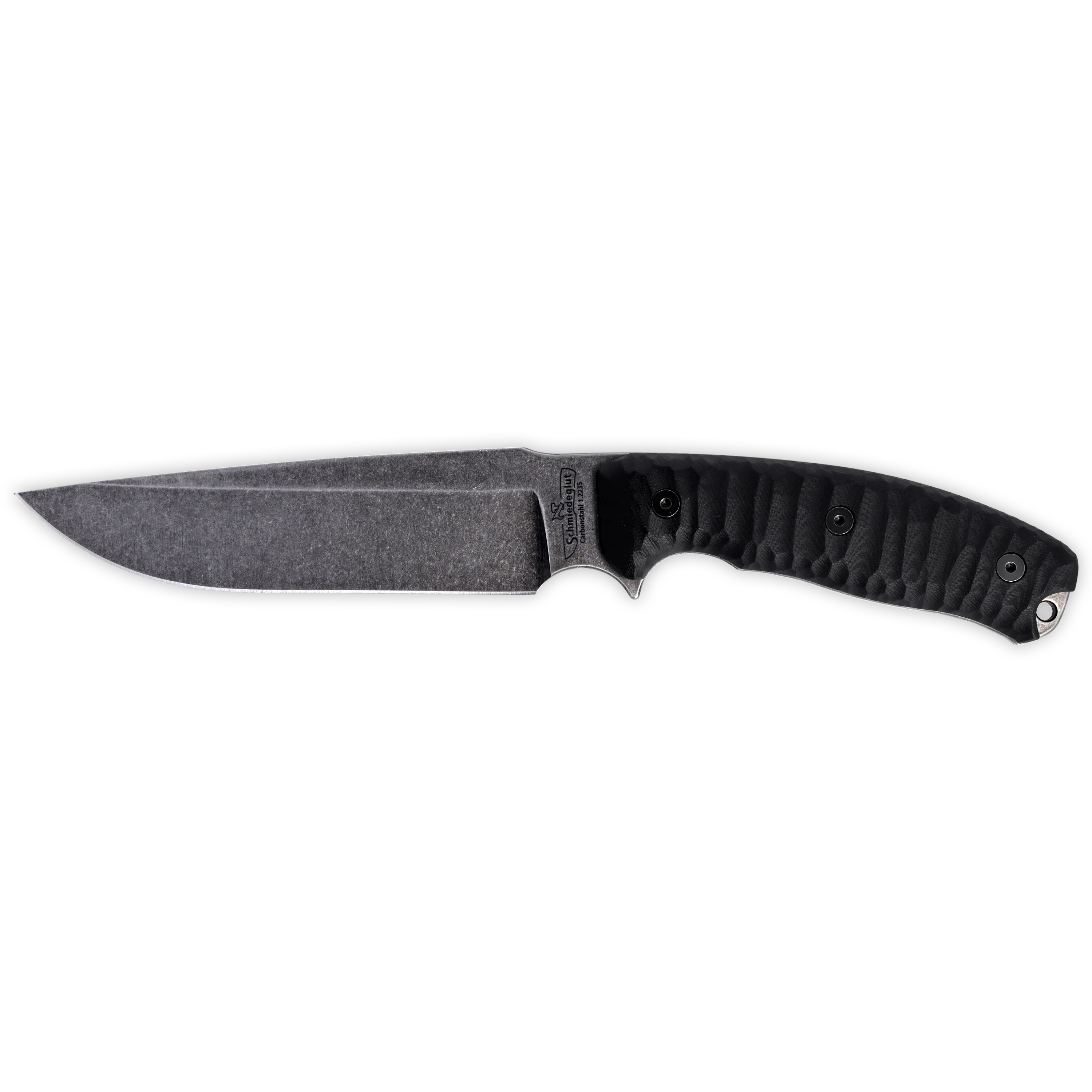 SPK23 Survival Prepper Knife Stonewash Finish G10 mit Rockfinish Schwarz