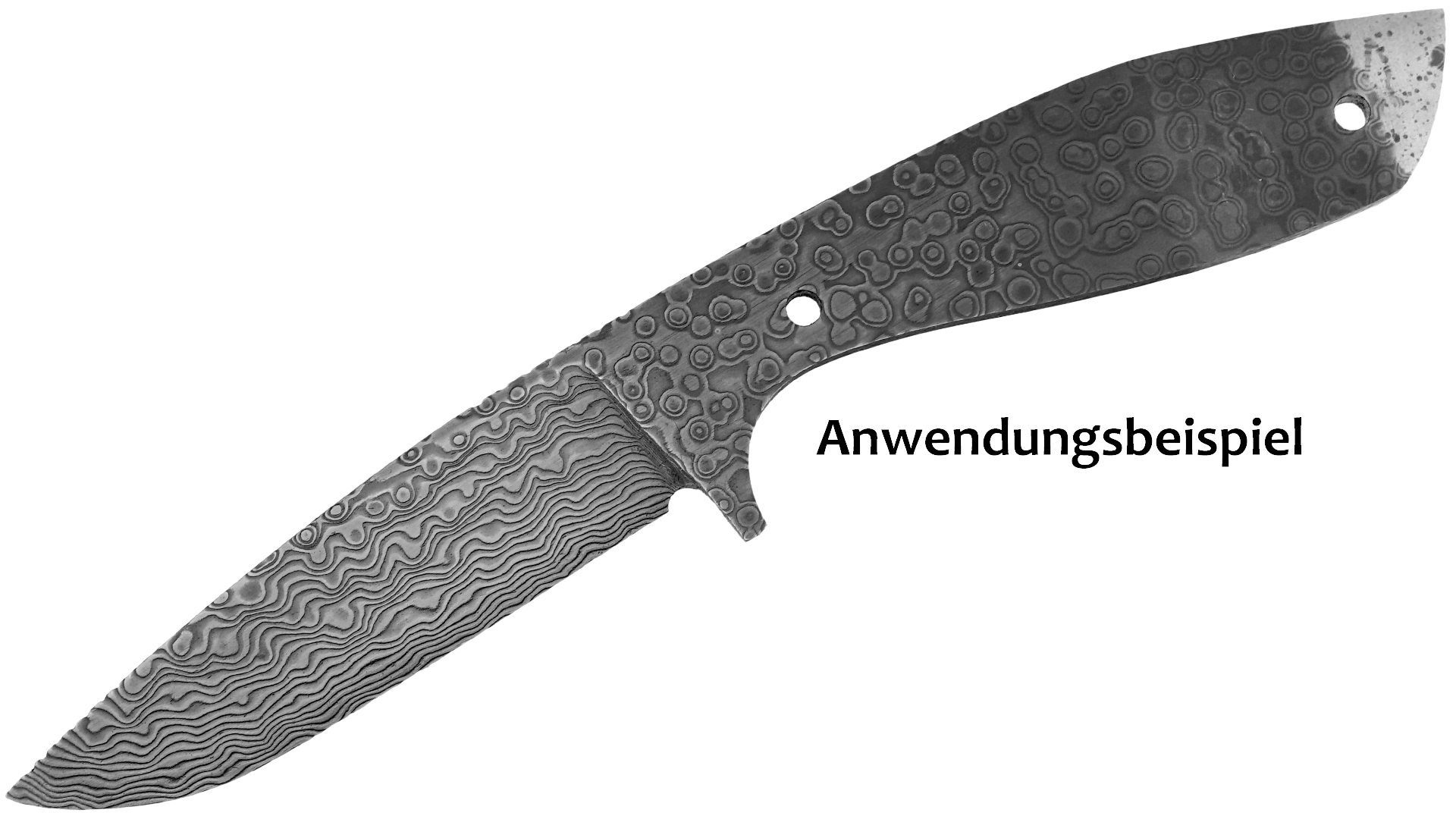 Damast INOX rostfrei (Wilde Rose) – 2,3-2,5 mm Dicke / 75 mm Breite / 300 mm Länge