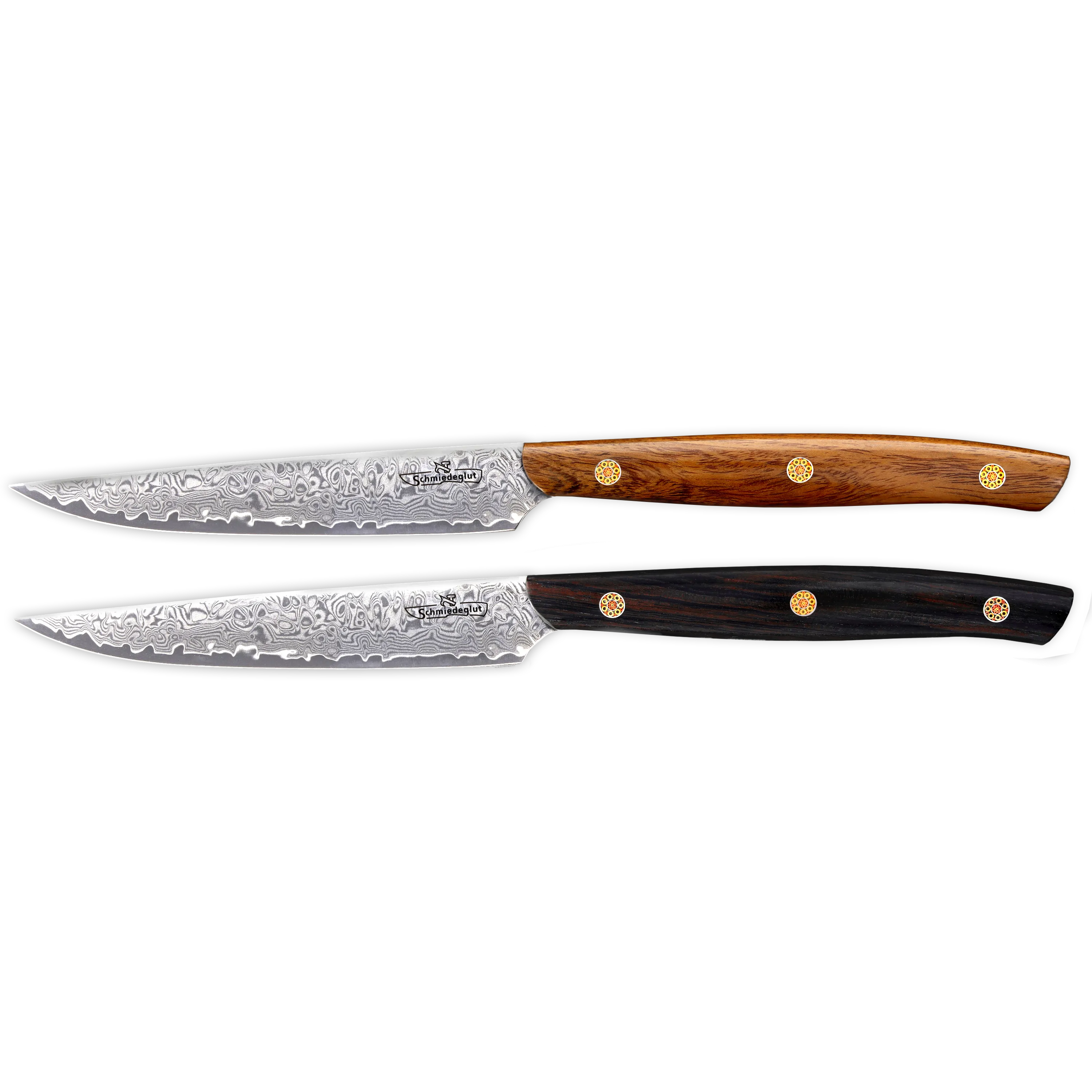 Steakmesserset Essential (VG10 Damast / Griff Wüsteneisenholz/Ebenholz / Mosaikpins)