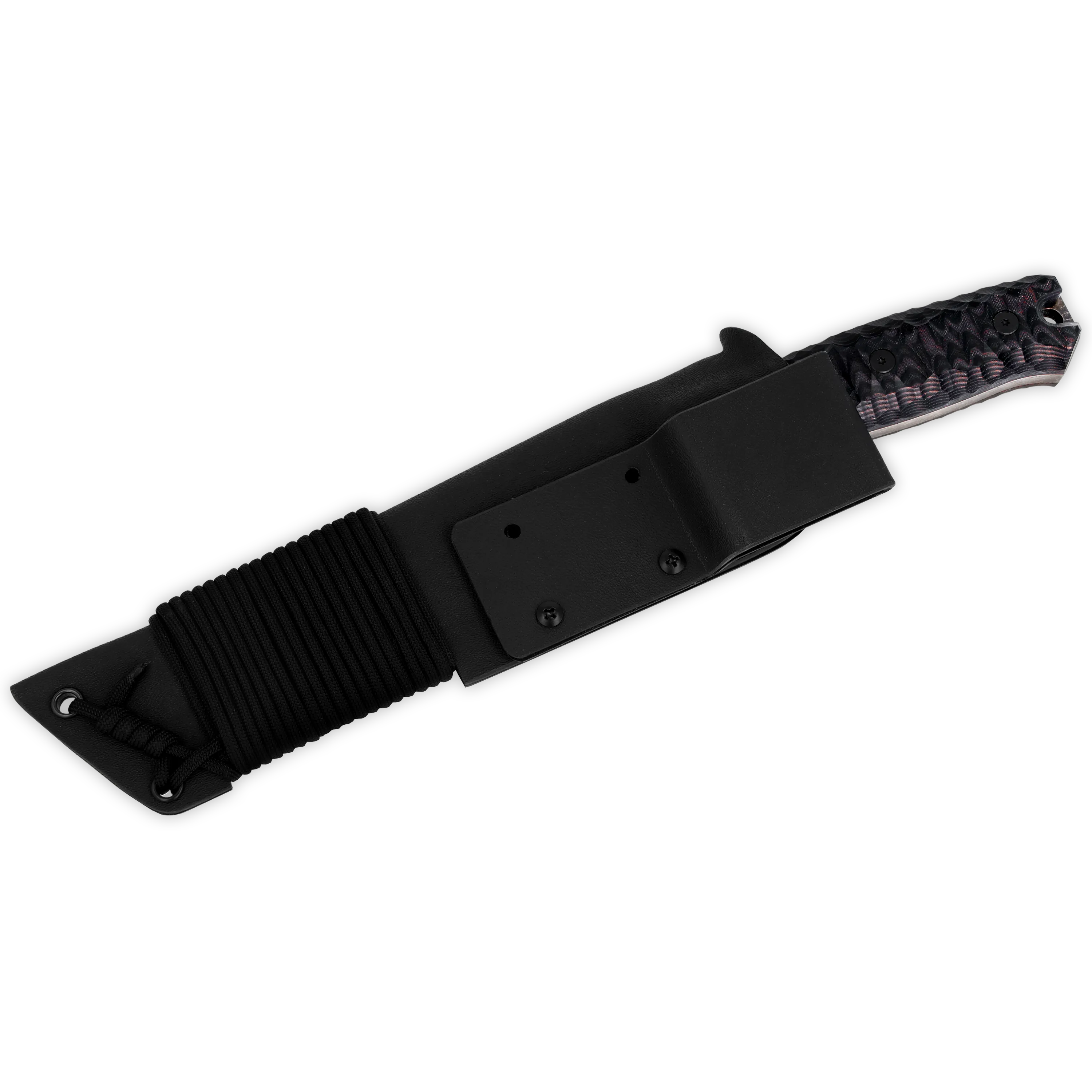 Breacher 2.0 - Carbonstahl Stonewash / Micarta braun-schwarz Rockfinish / Kydexscheide / mit Gürtelhalter