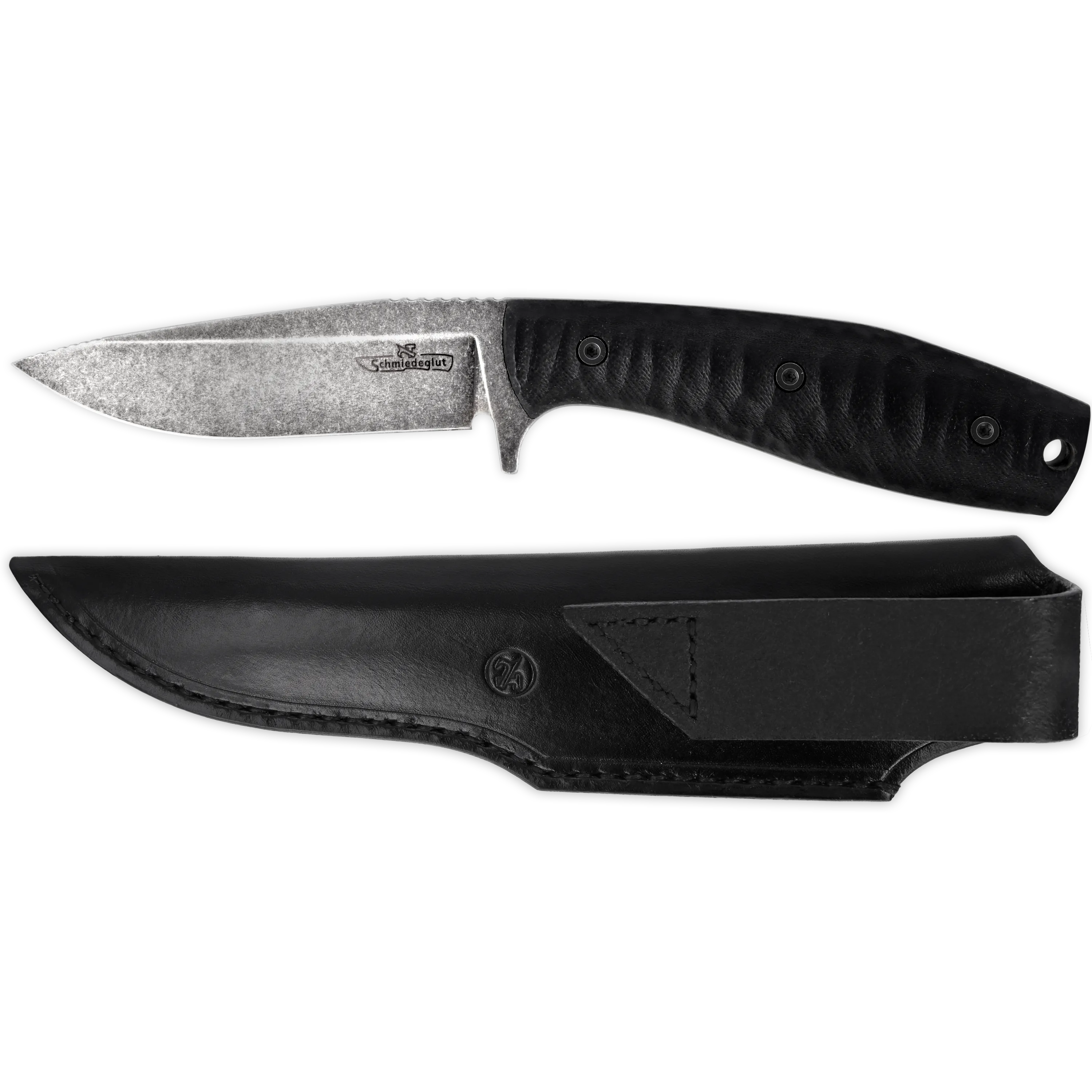 X-Hunter Essential (D2 / G10 schwarz / Lederscheide schwarz)