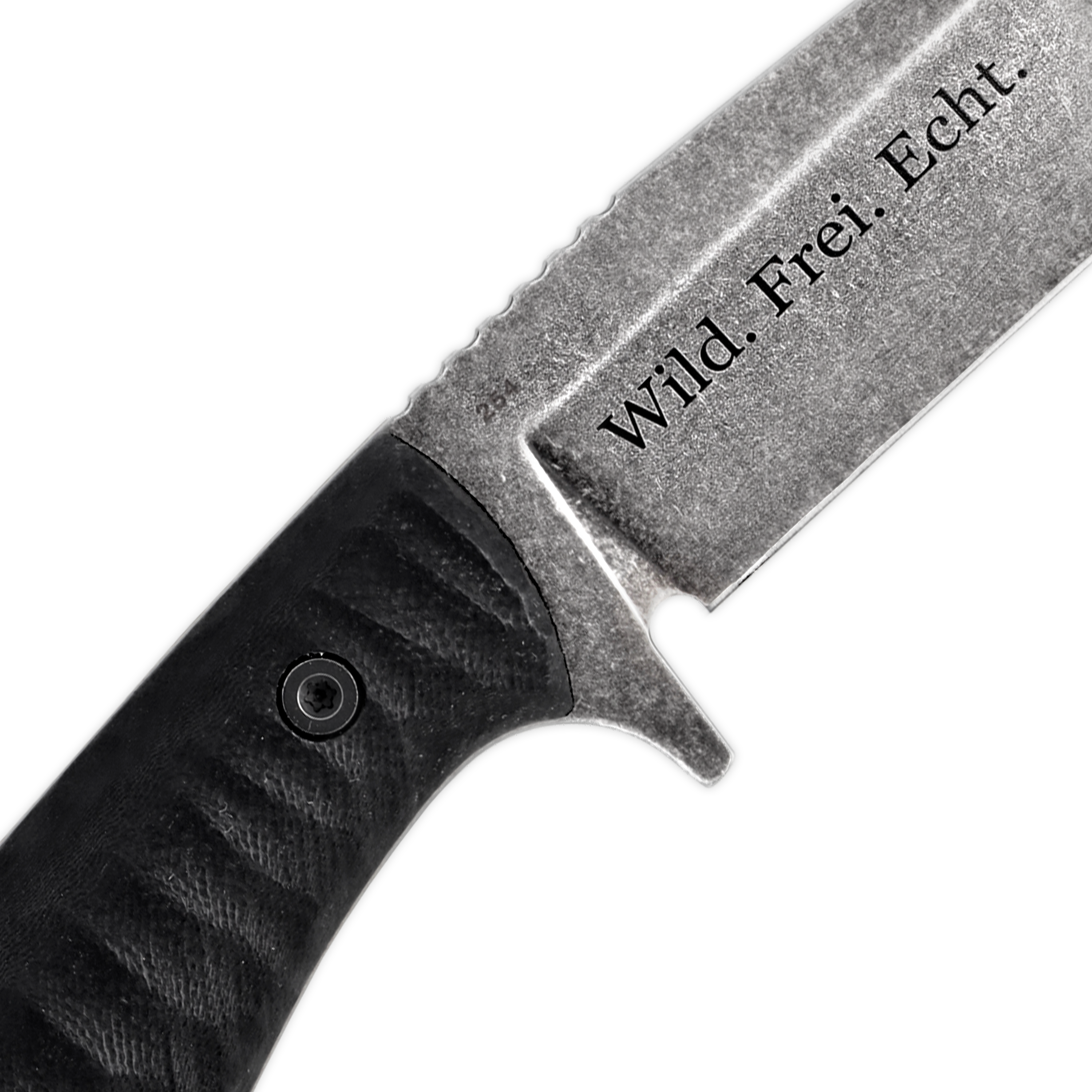 X-Hunter Essential (D2 / G10 schwarz / Lederscheide schwarz) mit Gravur