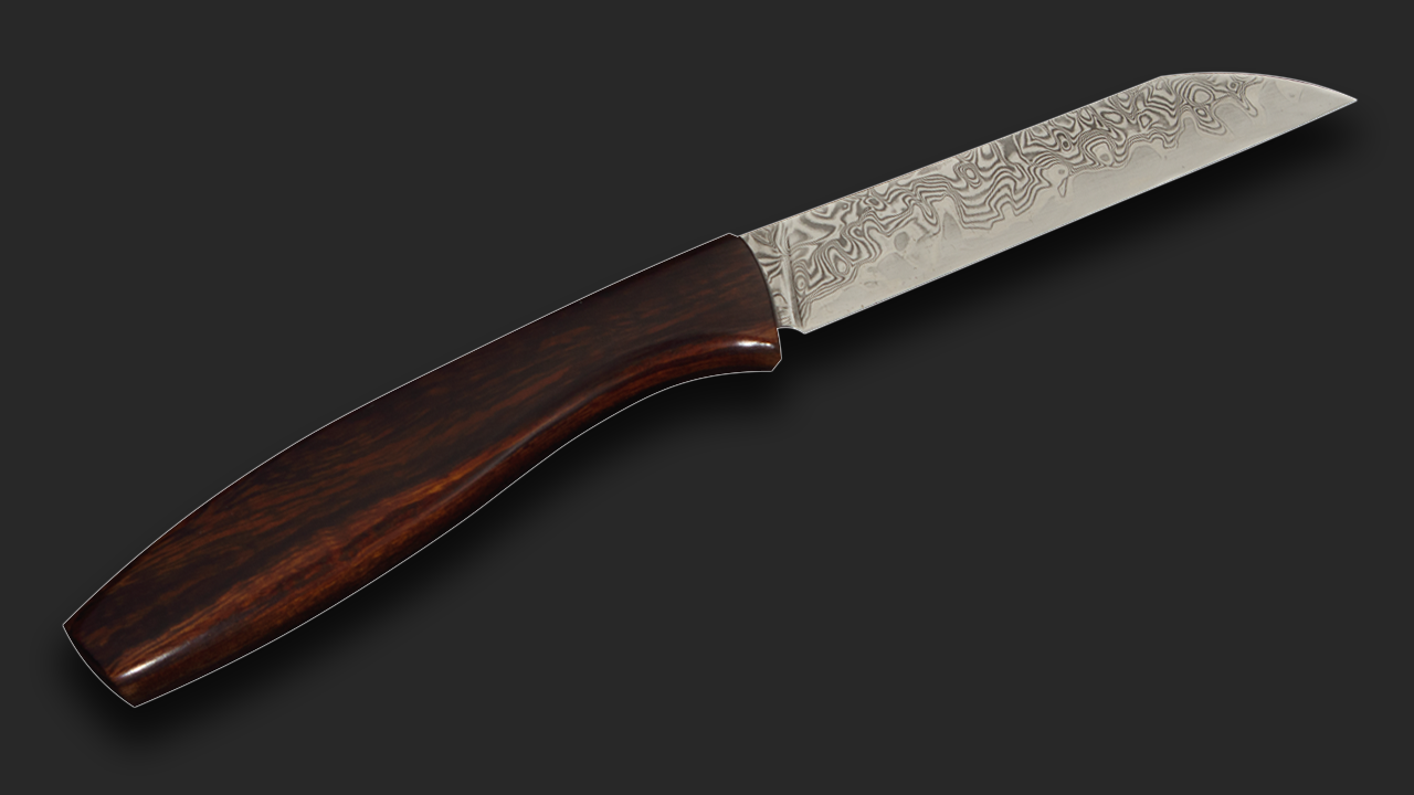 Kleines Küchenmesser Set Hochglanzpoliert Wüsteneisenholz