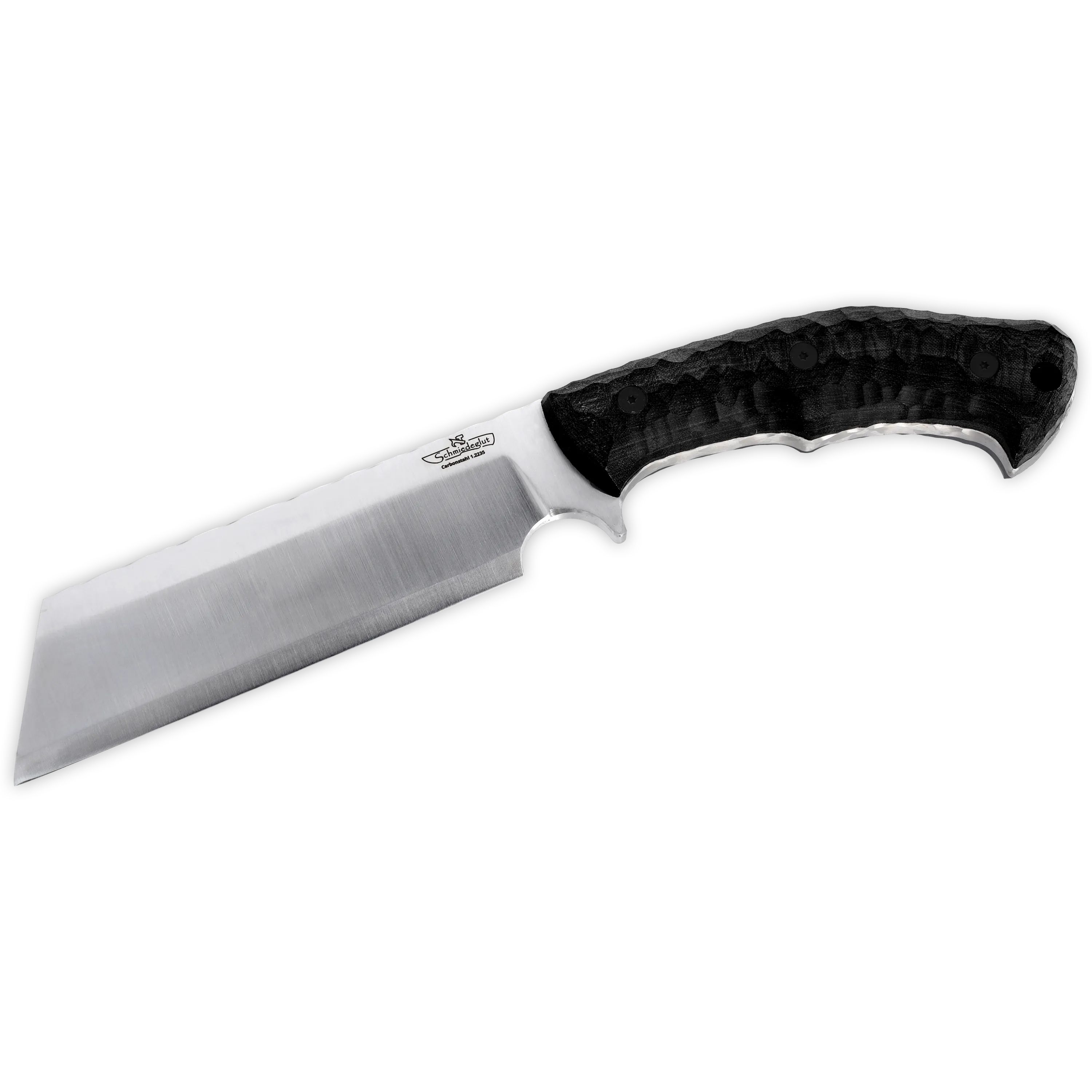 Survival Deutschland Zerstörer Carbonstahl / Micarta schwarz mit Rockfinish / Kydexscheide mit Gürtelhalter