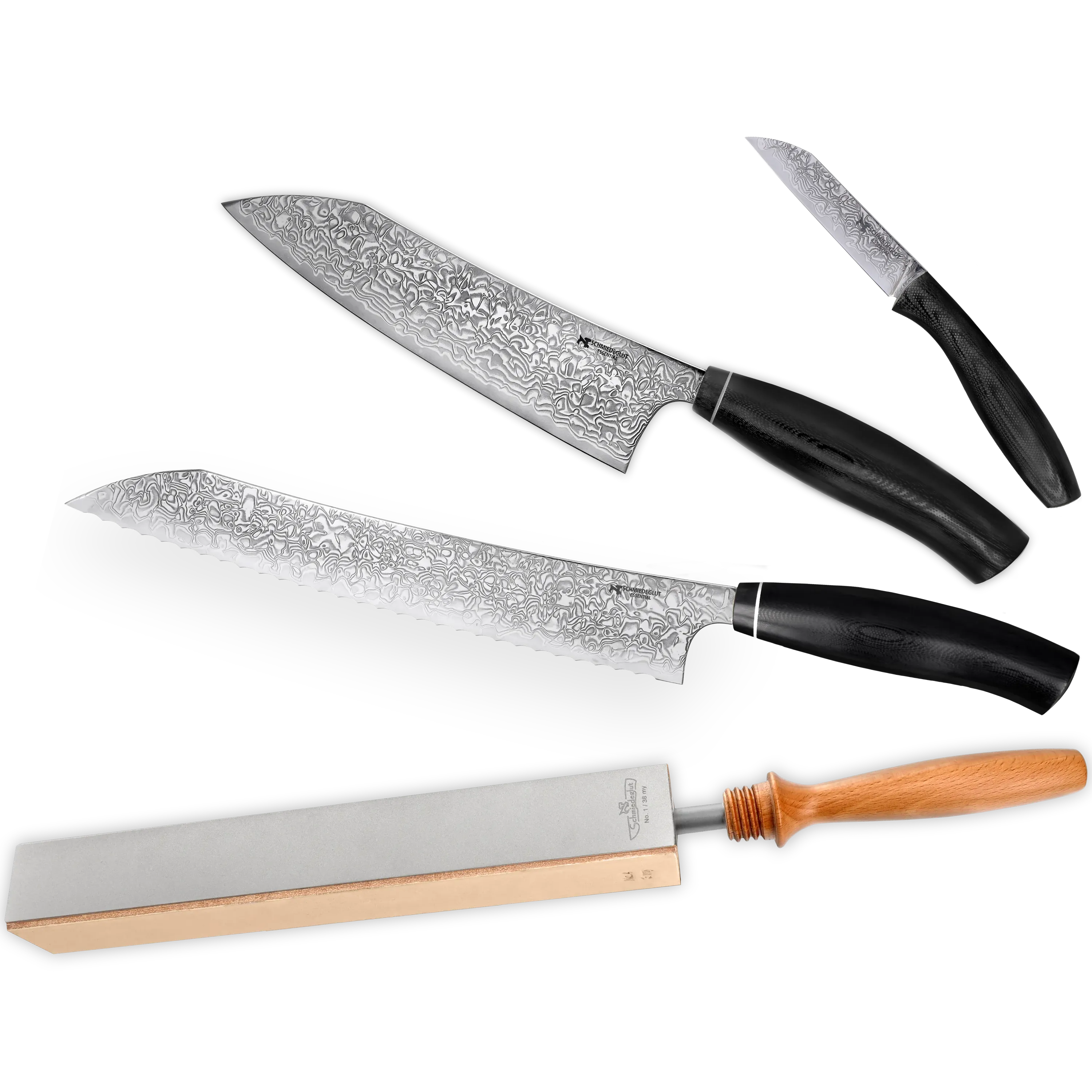 Großes Küchenmesser Set G10 (poliert) mit Diamantleder Unlimited