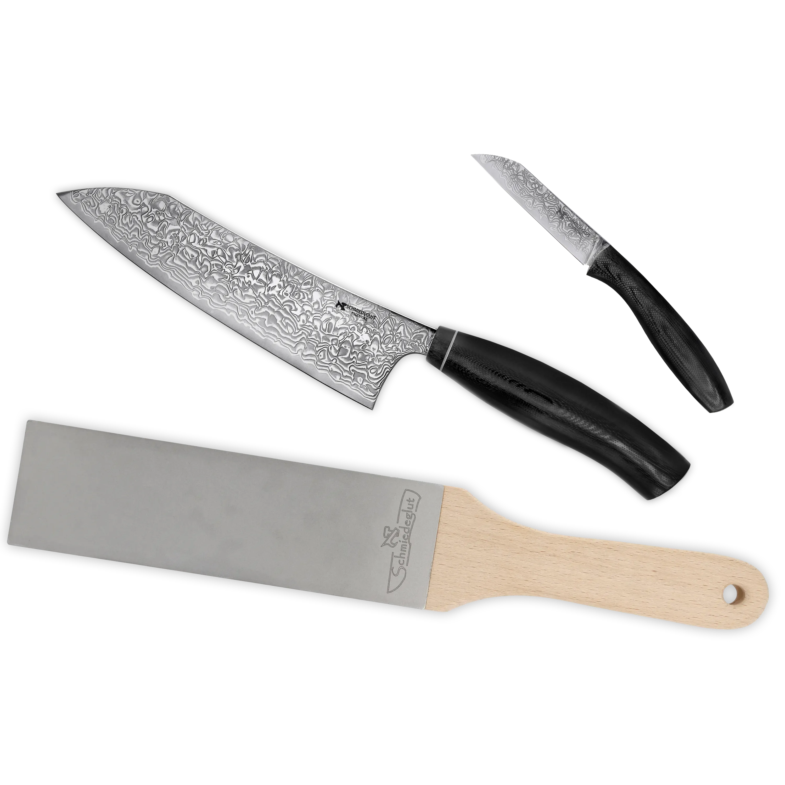 Kleines Küchenmesser Set in G10 mit Diamantleder Essential