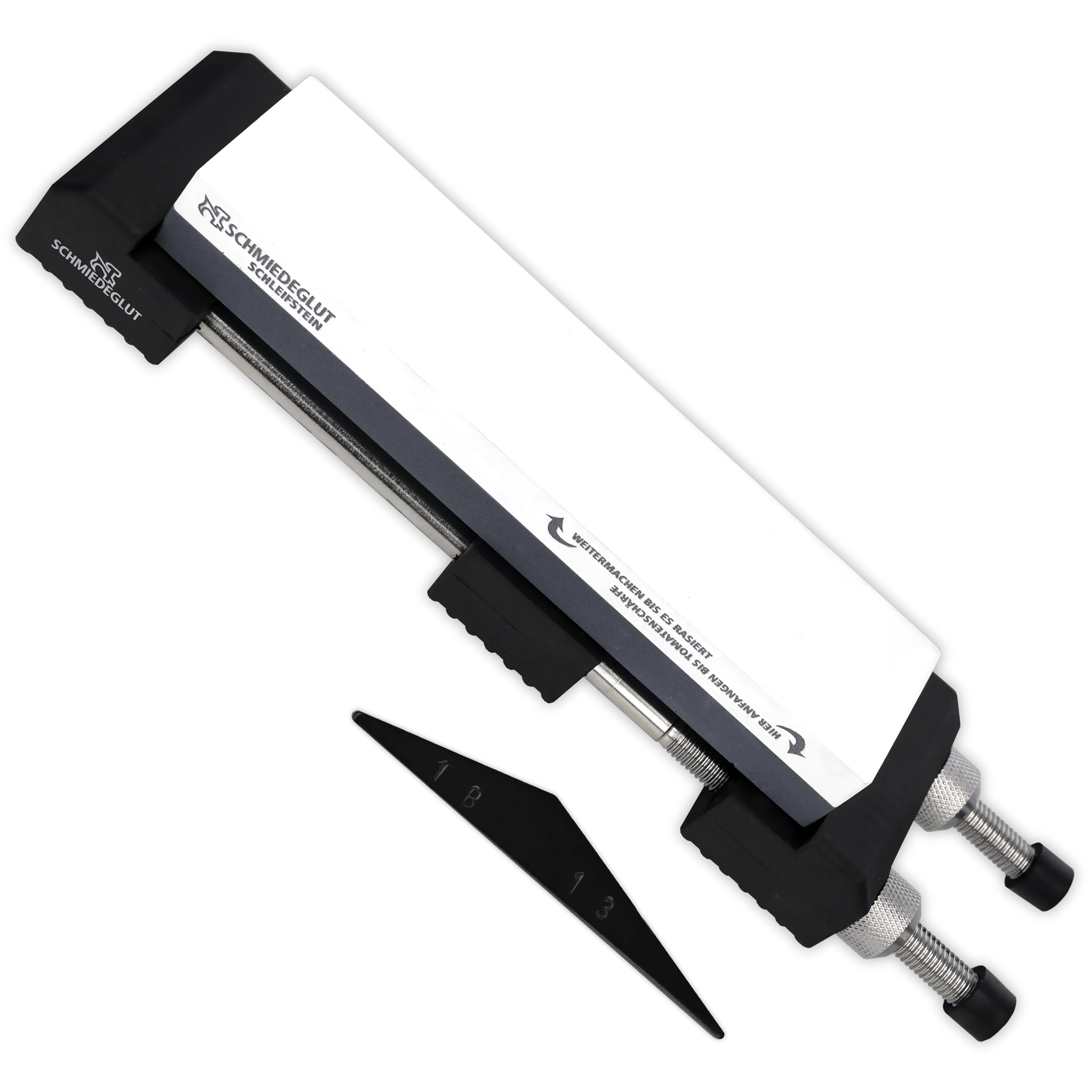 Schmiedeglut Schleifstein mit Halterung und Winkelhilfe