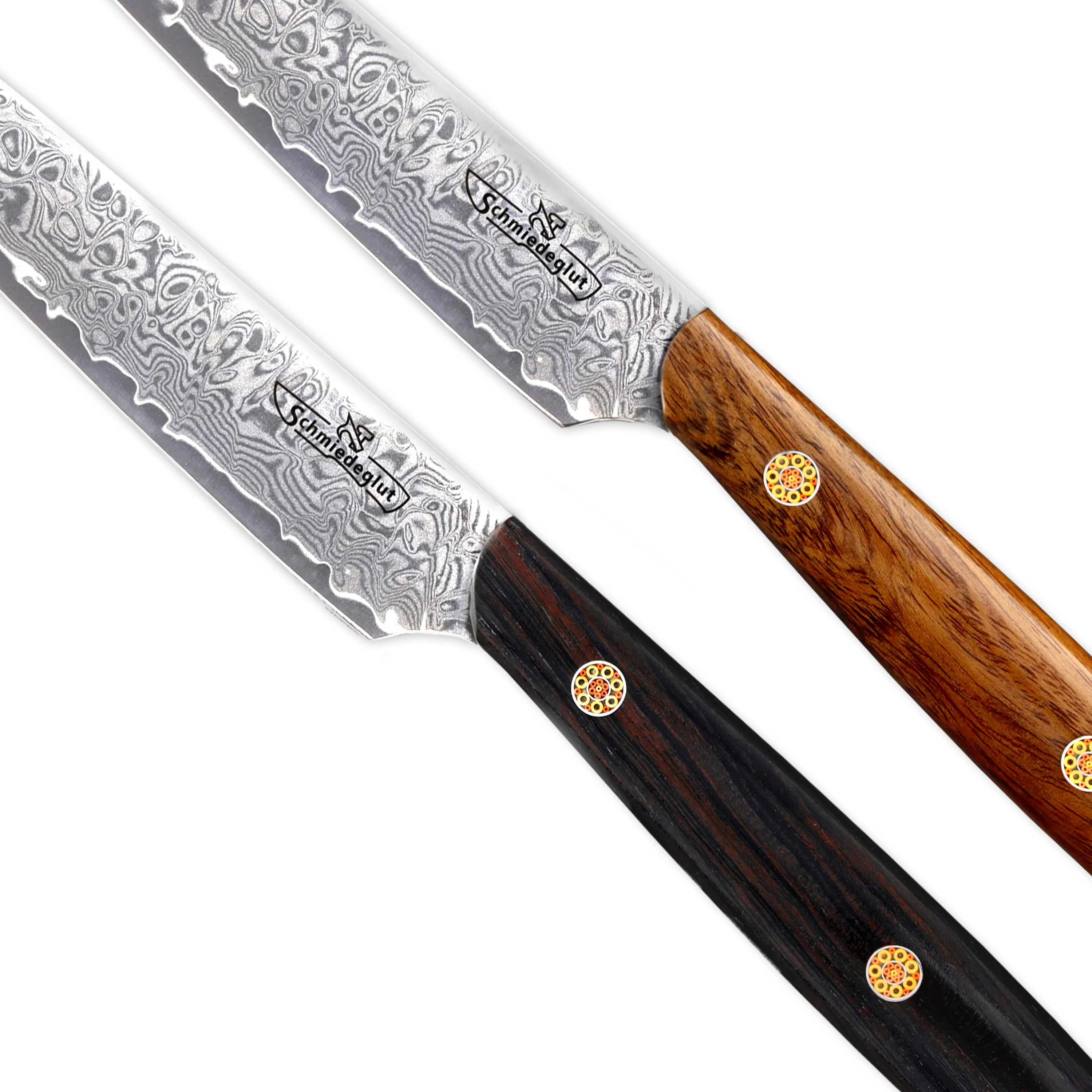 Steakmesserset Essential (VG10 Damast / Griff Wüsteneisenholz/Ebenholz / Mosaikpins)