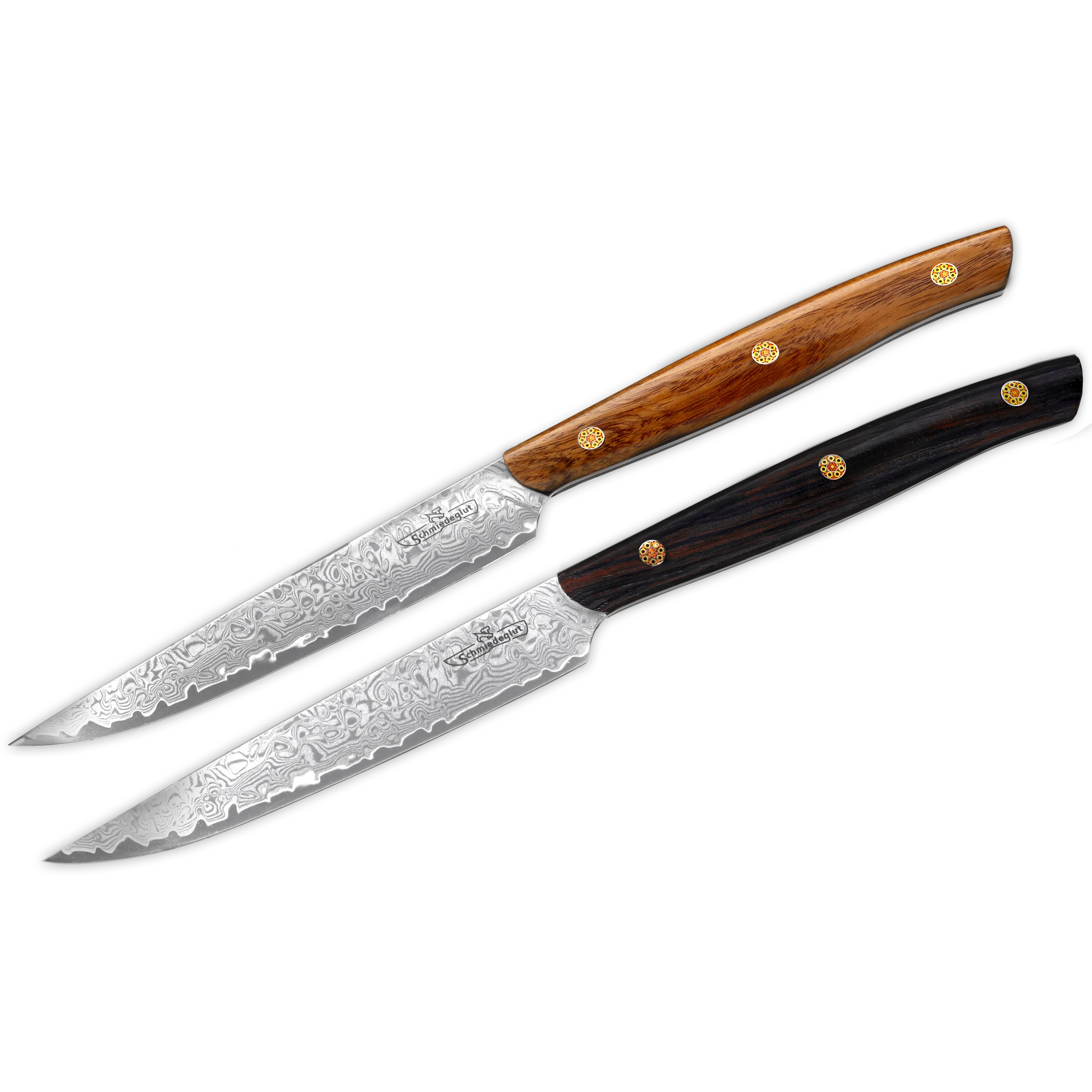 Steakmesserset Essential (VG10 Damast / Griff Wüsteneisenholz/Ebenholz / Mosaikpins)