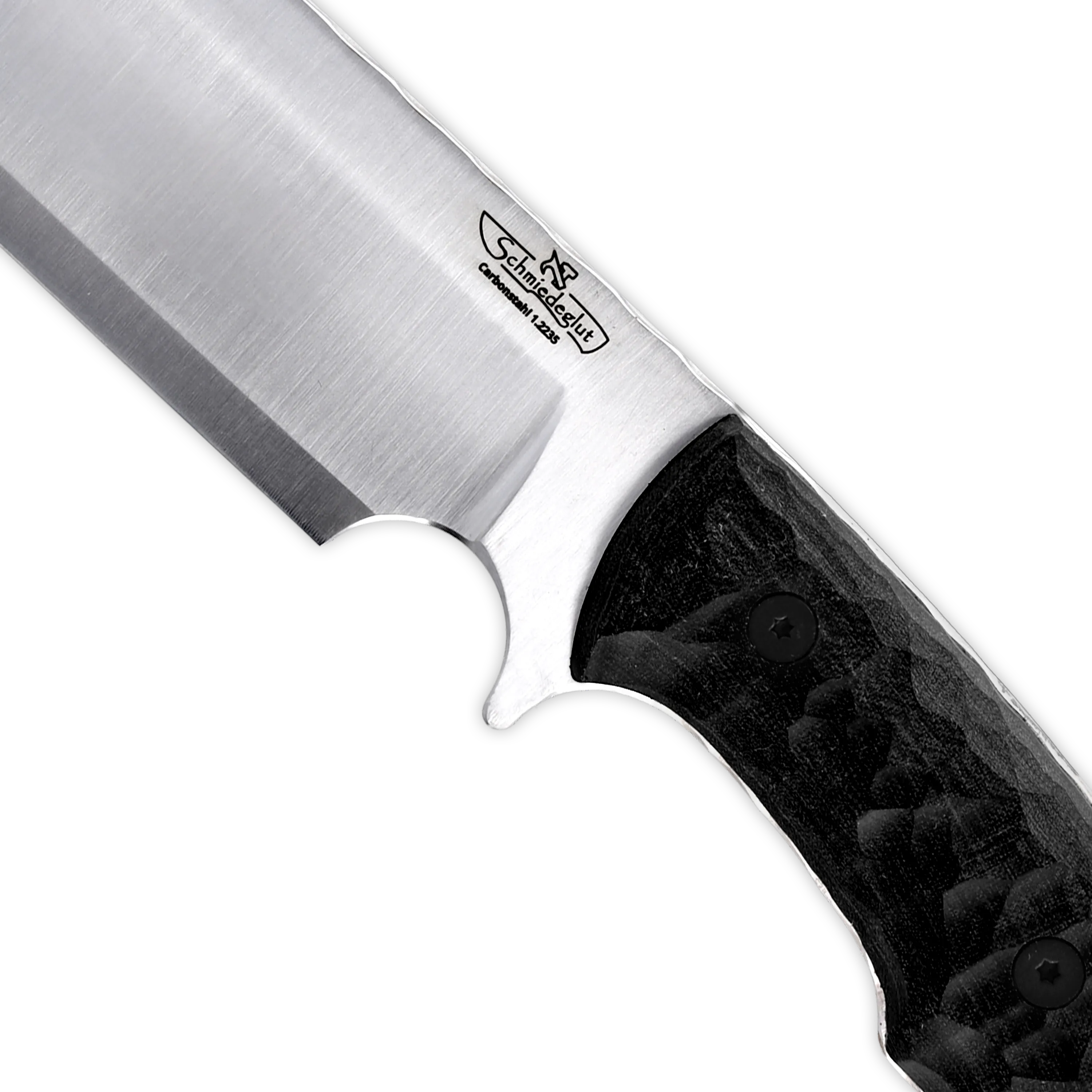 Survival Deutschland Zerstörer Carbonstahl / Micarta schwarz mit Rockfinish / Kydexscheide mit Gürtelhalter