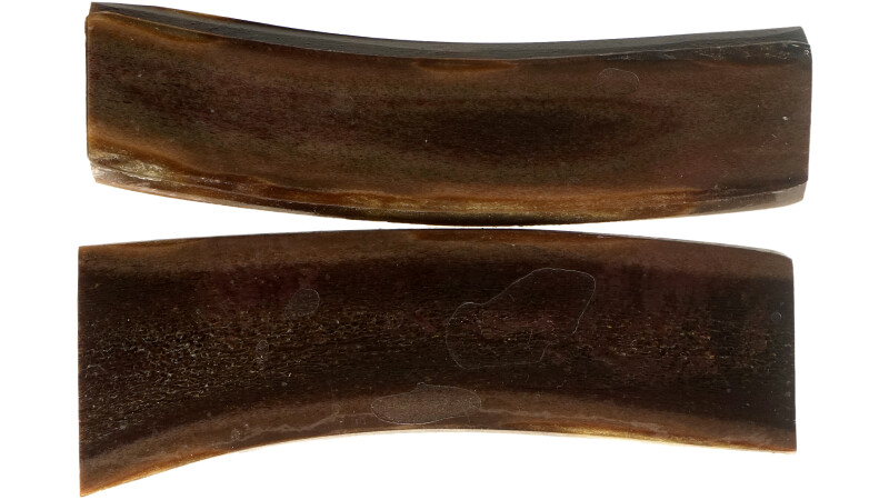 Riesenhirsch Griffschalen 122×42×7 mm (stabilisiert) Einzelstück