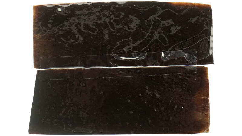 Riesenhirsch Griffschalen 115×42×6 mm (stabilisiert) Einzelstück