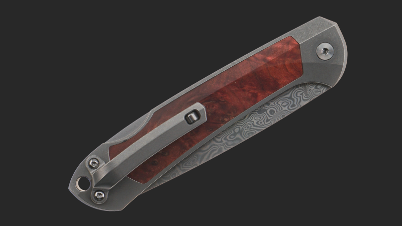 Gourmet Klappmesser Unlimited Konfigurator grau Maserholz Rot (stabilisiert Raffir)