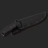 SPK23 knife, blade-1.2235 black stonewash, hardness HRC61, handle-G10 black rockfinish, kydex sheath, certificate in german language.