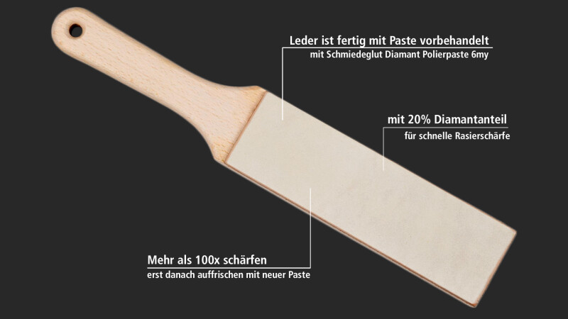 Santoku Essential Hochglanzpoliert Wüsteneisenholz + Diamantleder Essential