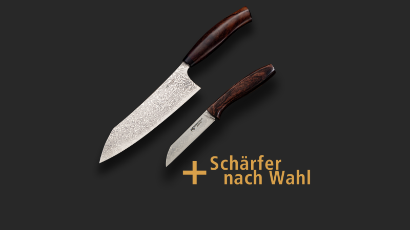 Kleines Küchenmesser Set mit Schärfer