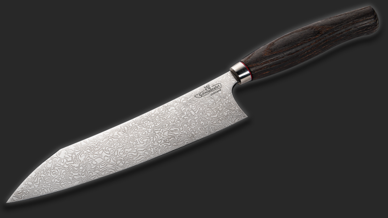 Santoku Unlimited Inox Damast flamed oak